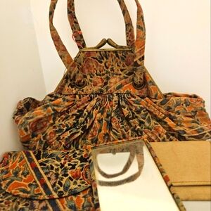 Floral Tapestry Handbag and Accessories